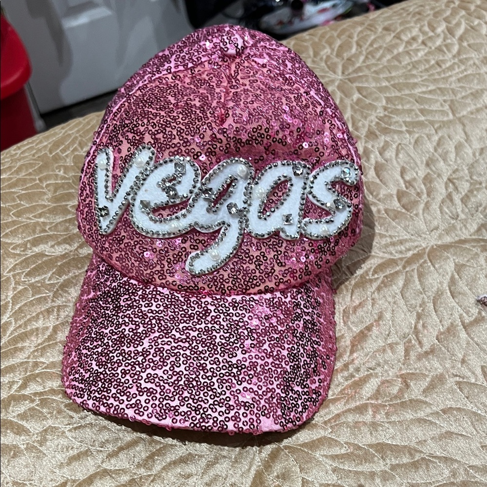Pink Sequin Vegas Cap